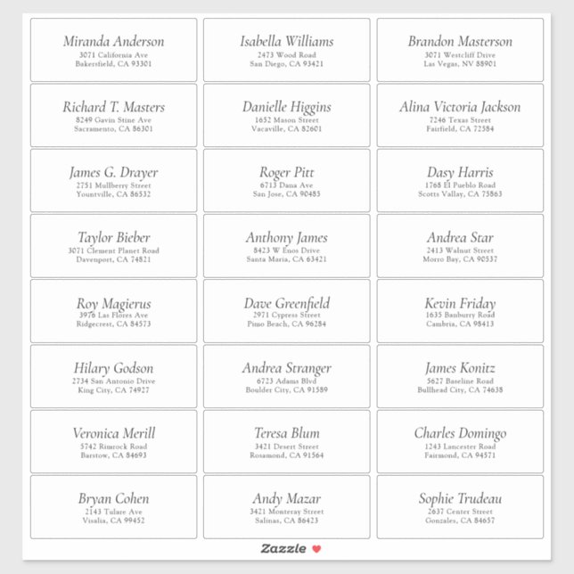 Adesivo Rótulo de Endereço Convidado de Casamento Branco S (Folha)