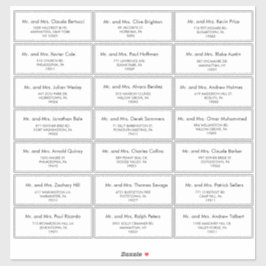 Adesivo Rótulo de Endereço Convidado de Casamento Minimali