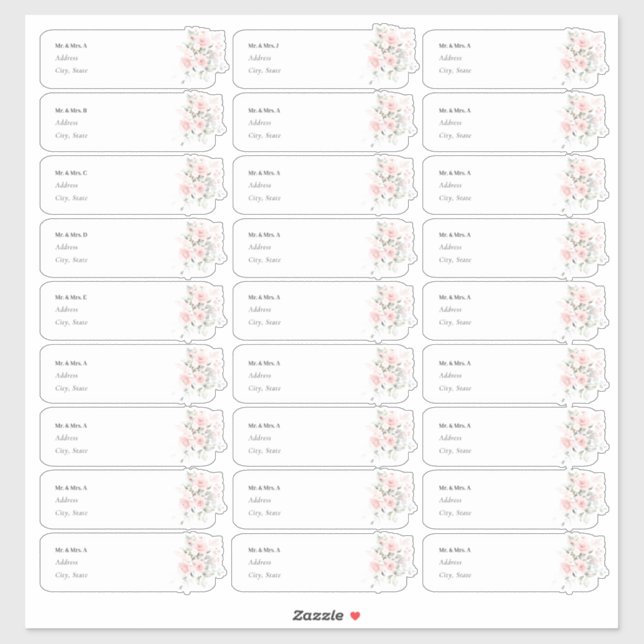 Adesivo Rótulo de Endereço Convidado do Bloom do PixDezine (Folha)