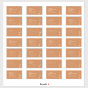 Adesivo Rótulo de Endereço Convidado do Terracotta Eucalyp