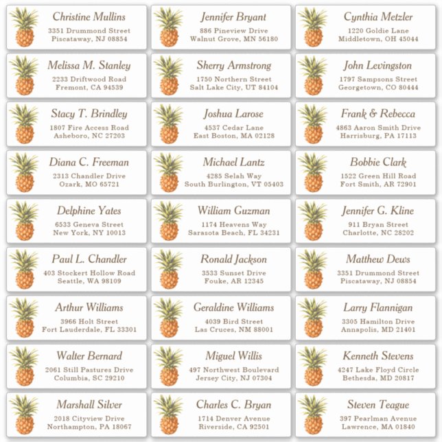 Adesivo Rótulo de Endereço Convidado para Casamento de Aba (Frente)