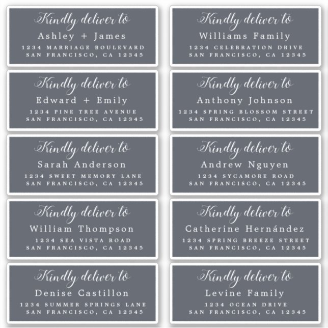 Adesivo Rótulo de Endereço Convidado para Casamento de Cal (Frente)