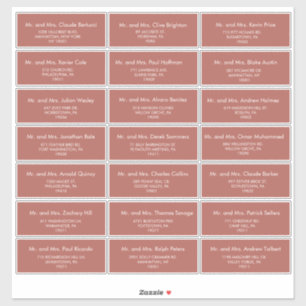 Adesivo Rótulo de Endereço de Convidado de Casamento Minim