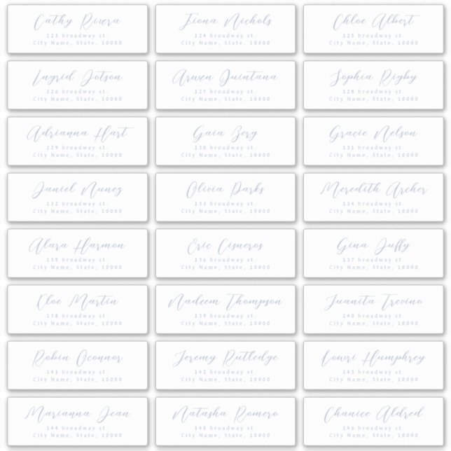 Adesivo Rótulo de endereço de convidado do script Na moda  (Frente)