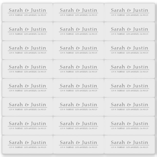 Adesivo Rótulo de Endereço de Devolução Moderna de Casamen (Frente)