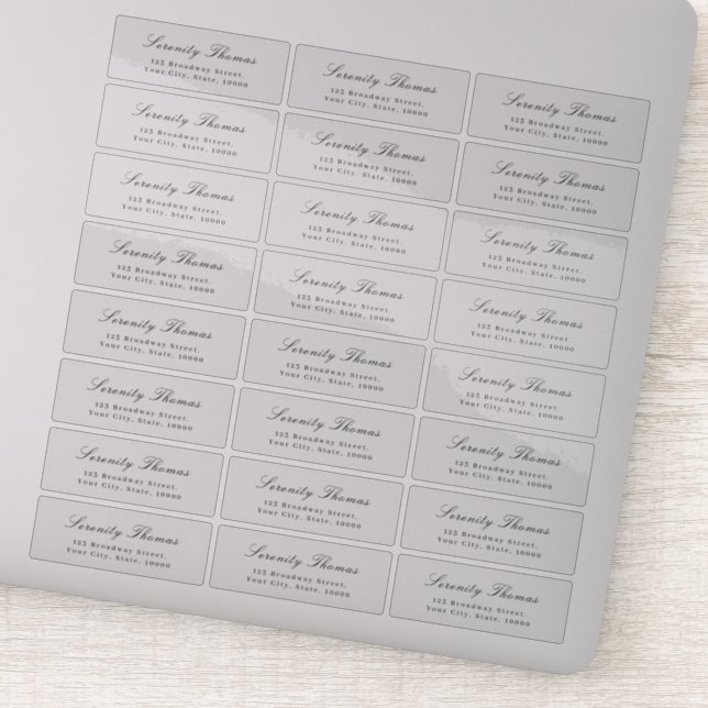 Adesivo Rótulo de endereço de retorno transparente Eleganc (Detalhe)