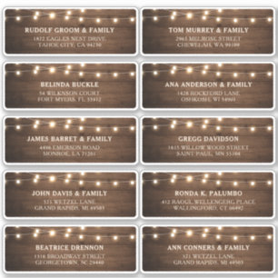 Adesivo Rótulo de Endereço do Convidado Rustic Wood Barn