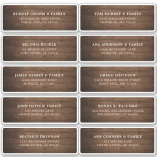 Adesivo Rótulo de Endereço do Convidado Rustic Wood Barn