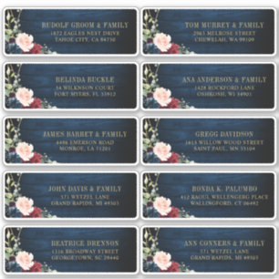 Adesivo Rótulo de Endereço Geométrico do Marinho Borbol