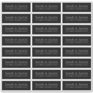 Adesivo Rótulo de Endereço Moderno de Casamento Transparen