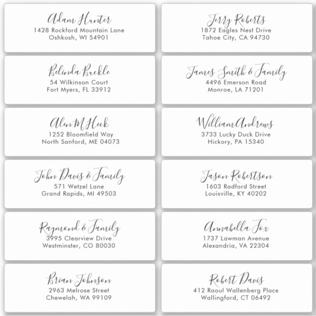 Adesivo Rótulo de Endereço Moderno Mínimo Elegante (Frente)