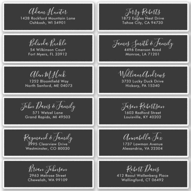 Adesivo Rótulo de Endereço Moderno Mínimo Elegante (Frente)