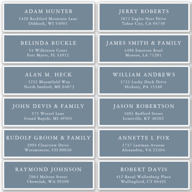 Adesivo Rótulo de Endereço Moderno Mínimo Elegante (Frente)