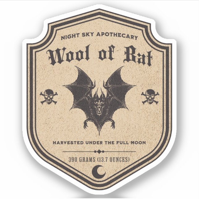 Adesivo Rótulo de Frasco de Apothecary Poção de Bruxas do  (Frente)