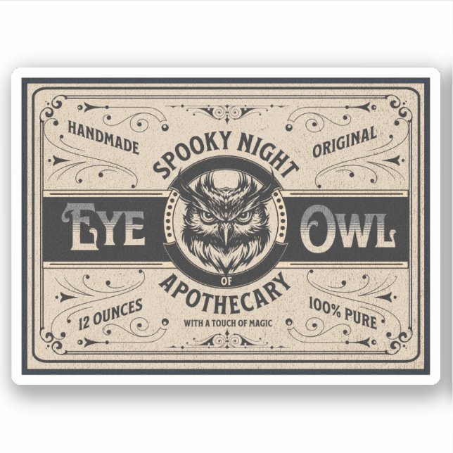 Adesivo Rótulo de Frasco de Apothecary Poção de Bruxas do  (Frente)