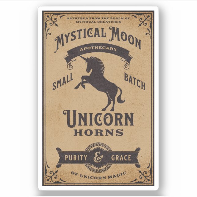 Adesivo Rótulo de Frasco de Apothecary Poção de Bruxas do  (Frente)