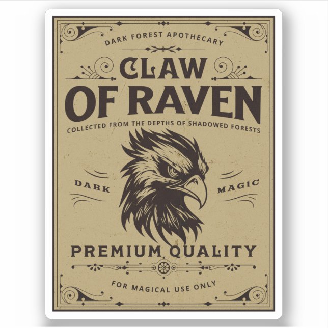 Adesivo Rótulo de Frasco de Apothecary Poção de Bruxas do  (Frente)