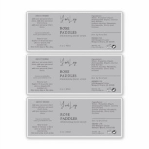 Adesivo Rótulo de Frasco de Dropper Cosmético