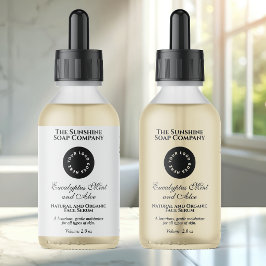 Adesivo Rótulo de Garrafa de Cosméticos Branco/Transparent