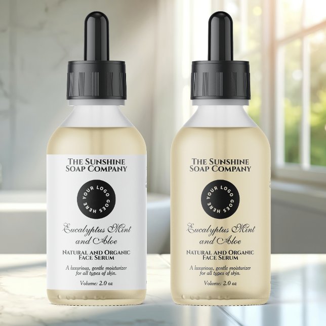 Adesivo Rótulo de Garrafa de Cosméticos Branco/Transparent (Criador carregado)