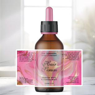 Adesivo Rótulo de Garrafa de Cosméticos em Ouro Rosa à Pro