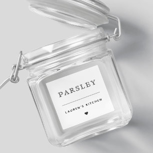 Adesivo Rótulo de Jar de Especiaria de Cozinha Simples e 