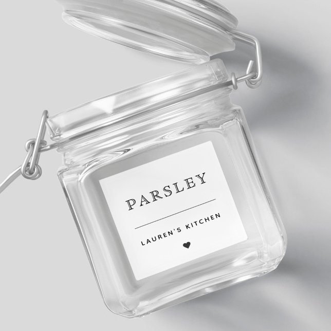 Adesivo Rótulo de Jar de Especiaria de Cozinha Simples e M (Criador carregado)
