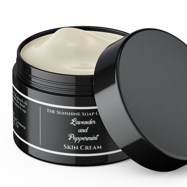 Adesivo Rótulo de Jar Simples de Cosméticos Pretos 1,25" x (Criador carregado)