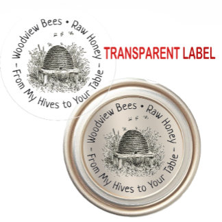 Adesivo Rótulo de Lid de Mel Transparente ou Branco