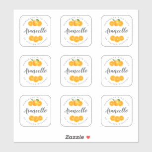 Adesivo Rótulo de Mini Frasco de Arancello - Quadrado de 2