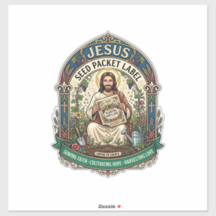 Adesivo Rótulo de Pacote de Sementes Jesus Pacote de Semen