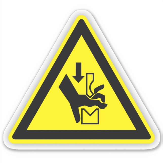 Adesivo Rótulo de Peças Móveis de Esmagamento da Mão (Frente)