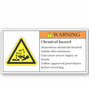 Adesivo Rótulo de Risco Químico de Aviso