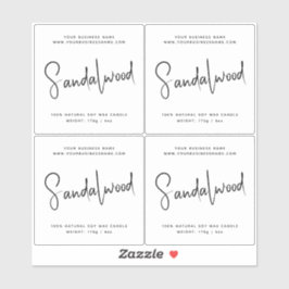 Adesivo Rótulo de vela de cosméticos com script moderno