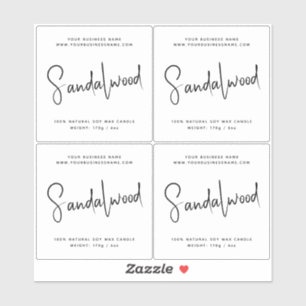 Adesivo Rótulo de vela de cosméticos com script moderno