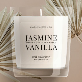 Adesivo Rótulo de Vela Elegante Mínimo Translúcido