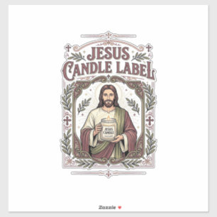 Adesivo Rótulo de Vela Jesus Vela Jesus Fé Cristã Vi