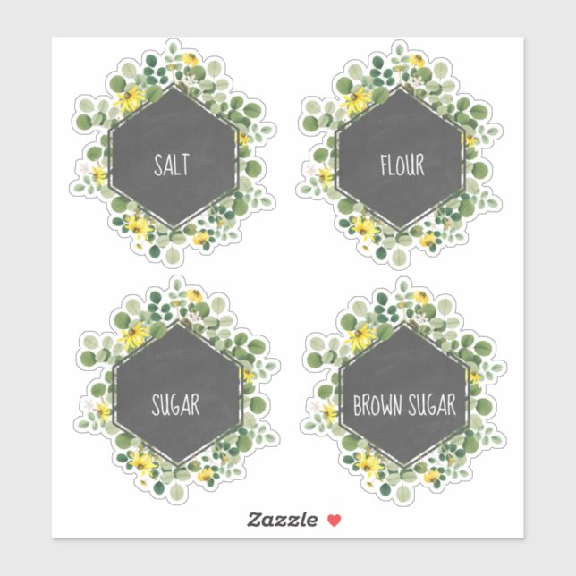 Adesivo Rótulo do Calkboard de Flores Selvagens (Folha)