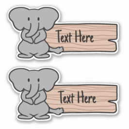 Adesivo Rótulo do Elefante Cortado