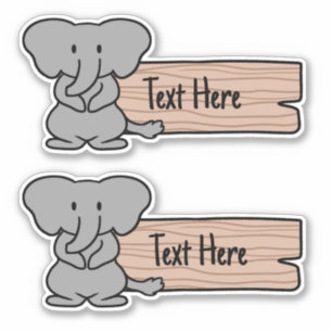Adesivo Rótulo do Elefante Cortado