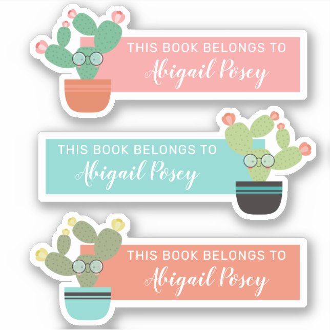 Adesivo Rótulo do Livro de Cactos Respeitados (Frente)