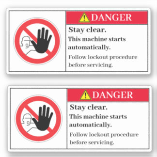 Adesivo Rótulo do Perigo Permaneça Claro