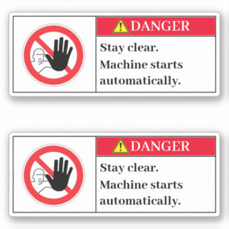 Adesivo Rótulo do Perigo Permaneça Claro
