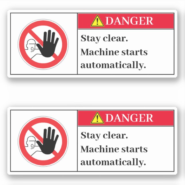 Adesivo Rótulo do Perigo Permaneça Claro (Frente)