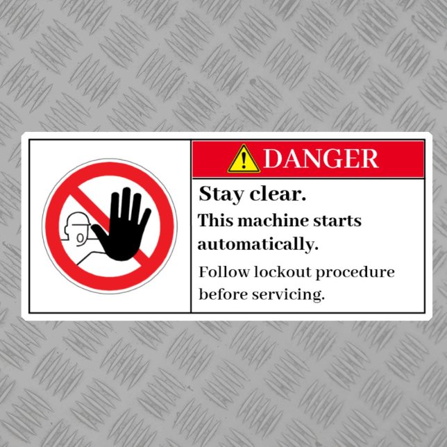 Adesivo Rótulo do Perigo Permaneça Claro (Criador carregado)