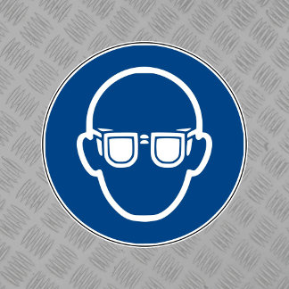 Adesivo Rótulo do Símbolo de Proteção de Olhos vestidos