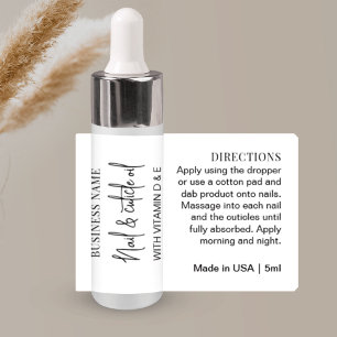 Adesivo Rótulo Mínimo do Frasco do Mini Dropper 5 ml Óleo 