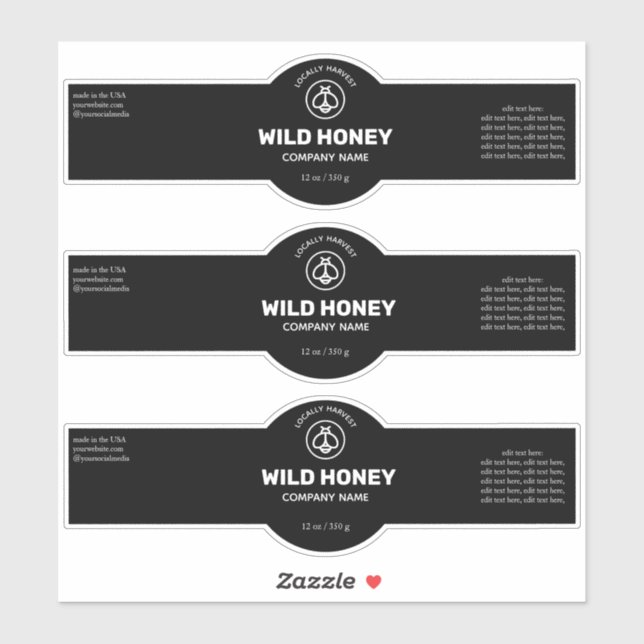 Adesivo Rótulo Preto Honey Vinyl (Folha)
