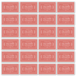 Adesivo Rótulo Rustic Homemade Soy Candle Labels 24x Verme