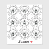 Rótulo transparente das abelhas para velas, frasco